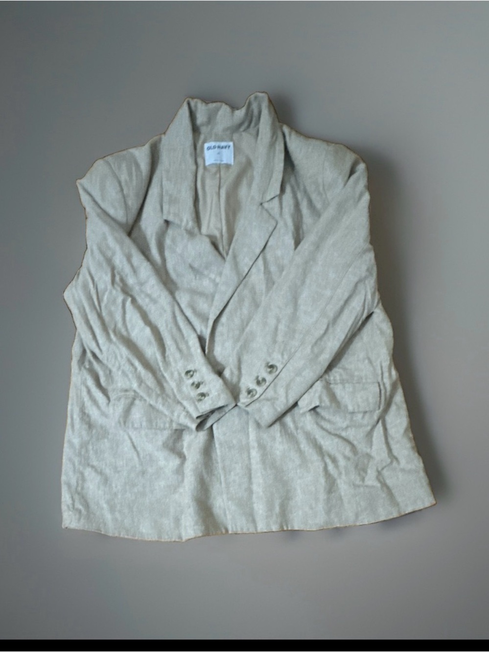 Old Navy Light Beige Linen-Blend Women's Blazer Sz XL